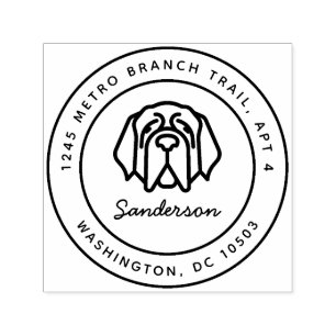 Tampon Auto-encreur St. Bernard Dog Adresse de retour Timbre auto-allu