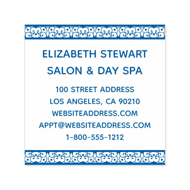 Tampon Auto-encreur Stamp Lace Filigree Salon d'affaires auto-encastré (Design)