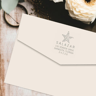 Tampon Auto-encreur Starfish Style Beach House Adresse de retour