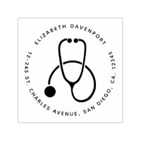 Stethoscope gris simple Nom et adresse