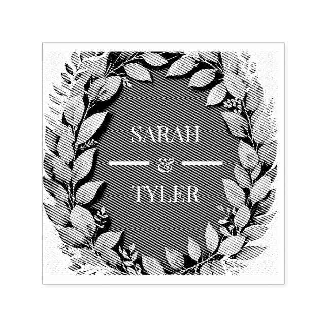 Tampon Auto-encreur Sticker mariage EUCALYPTUS WREATH (Design)