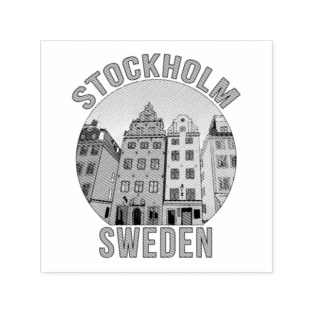 Tampon Auto-encreur Stockholm Suède (Design)