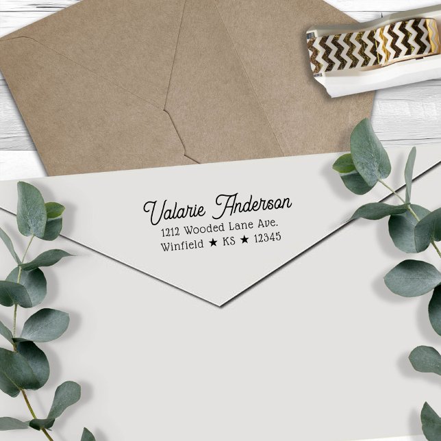 Tampon Auto-encreur Style Chic Adresse de retour auto-encastré Timbre (Créateur téléchargé)