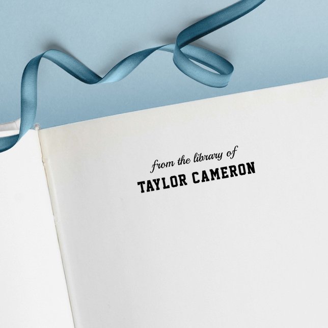 Tampon Auto-encreur Style de Varsity Script et Serif de la bibliothèqu (Créateur téléchargé)