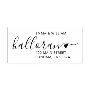 Tampon Auto-encreur Style moderne Couples Heart Accent Adresse de reto