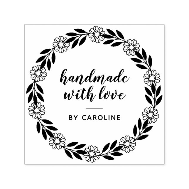 Tampon Auto-encreur stylo stylé écriture couronne fait main auto-encre (Design)