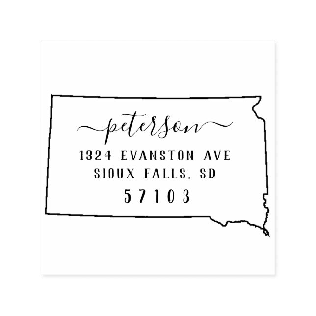 Tampon Auto-encreur Sud Dakota Adresse de retour Timbre auto-auto-allu (Design)