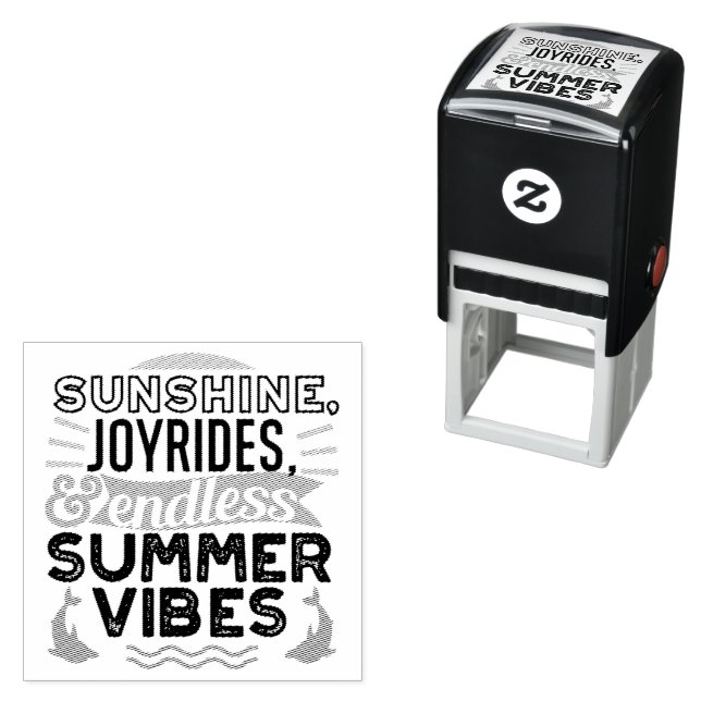 Tampon Auto-encreur Sunshine & Joyrides - Citation De Vibes D'Été Sans (En situation)