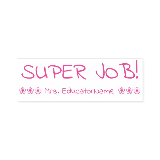 Tampon Auto-encreur "SUPER JOB !" Timbre en caoutchouc de l'enseignant (Design)