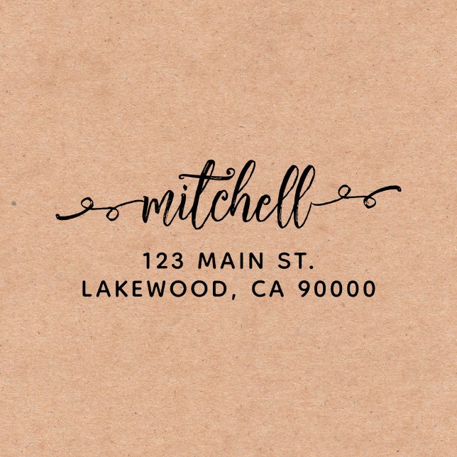 Tampon Auto-encreur Swashe Script Cute Adresse de retour (Créateur téléchargé)