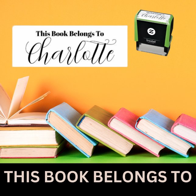 Tampon Auto-encreur Sweet Ce Livre Appartient Au Nom De La Fille (Créateur téléchargé)