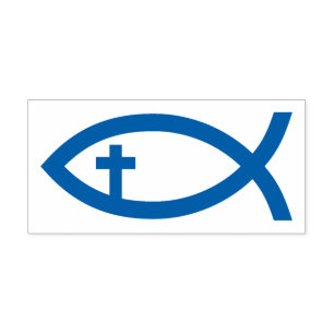 Tampon Auto-encreur Symbole chrétien de poissons d'Ichthus  