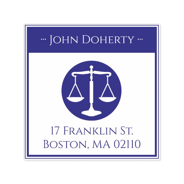 Tampon Auto-encreur SYMBOLE ÉCHELON DE JUSTICE | adresse de retour Aut (Design)