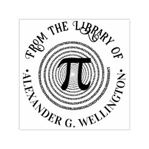 Tampon Auto-encreur Symbole mathématique Pi Spirale Nom de livre de bi