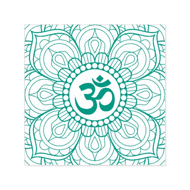 Tampon Auto-encreur Symbole Yoga Lotus Mandala Om Namaste (Design)