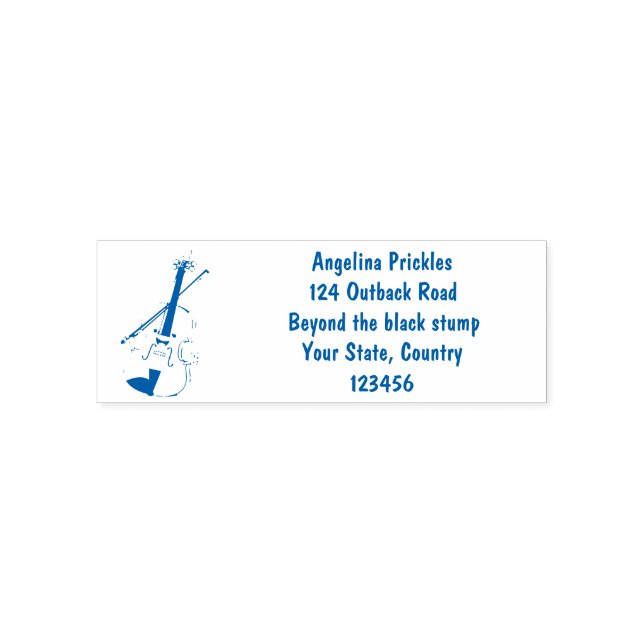 Tampon Auto-encreur Sympa drôle violon personnage de dessin animé (Design)