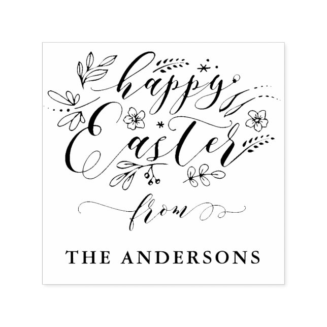 Tampon Auto-encreur Sympa et personnalisé Happy Pâques auto-encre timb (Design)