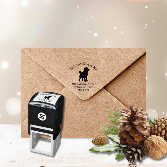 Tampon Auto-encreur Taille de Retriever Doré Adresse (Golden retriever self inking return address stamp)