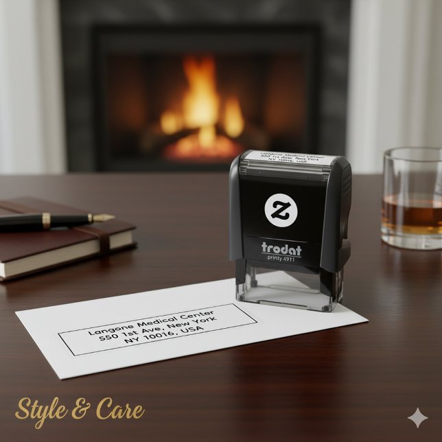 Tampon Auto-encreur Tampon Adresse Personnalisé Classique pour Envelop (Classic Personalized Address Stamp for Envelopes)