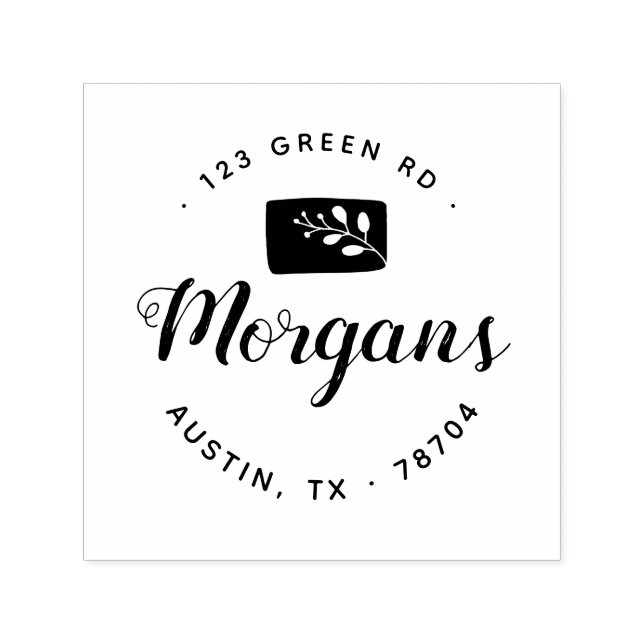 Tampon Auto-encreur Tampon en caoutchouc de famille Florale minimalist (Design)