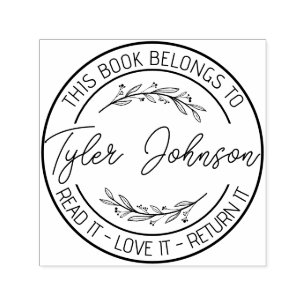 Tampon Auto-encreur Tampon livre bibliothèque livre bibliothèque flora