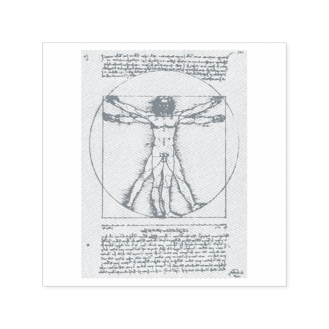 TAMPON AUTO-ENCREUR  TAPIS DE CAOUTCHOUC : LEONARDO DA VINCI : HOMME VI (Design)