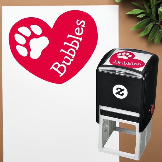 Tampon Auto-encreur Tatouage de nom d'animal empreinte de patte de coe (Paw-sitive Love: Cute Pet Name Signature Self-Inking Stamp 🐾❤️)