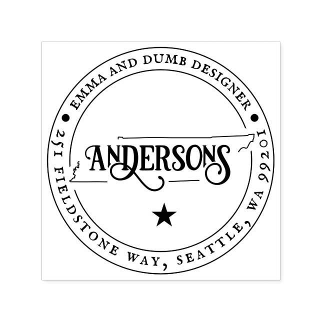 Tampon Auto-encreur Tennessee Adresse de retour Timbre auto-allumage (Design)