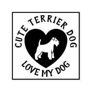 Tampon Auto-encreur Térrier d'amour simple Chien