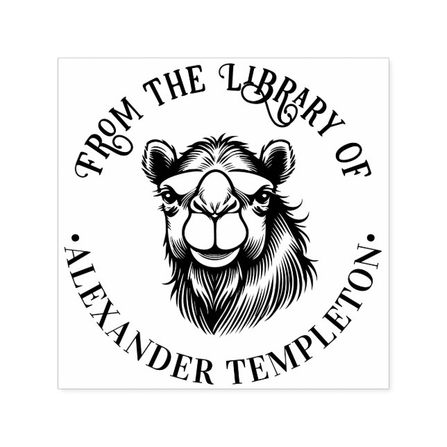 Tampon Auto-encreur Tête de chameau Dessin "De la bibliothèque de" #2P (Design)