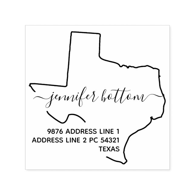 Tampon Auto-encreur Texas retour adresse logo entreprise simple (Design)