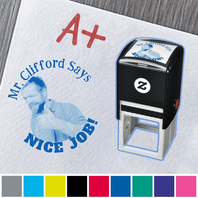 Tampon Auto-encreur Texte Personnalisé Drôle Photo Teachs Timps (Créateur téléchargé)