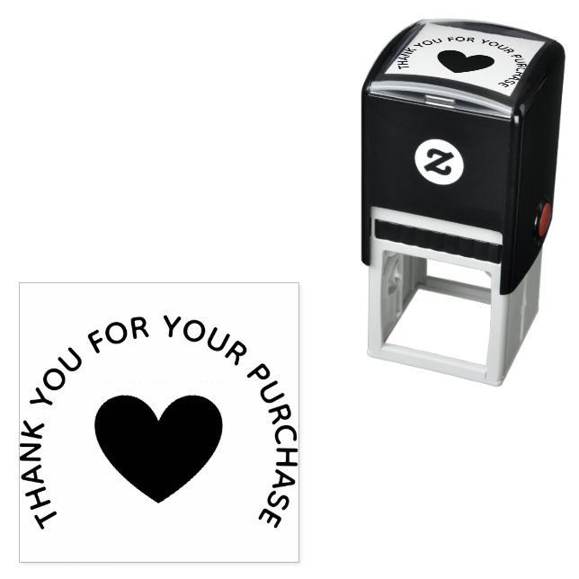 Tampon Auto-encreur “Thank You” heart Accent Rubber Stamp (En situation)
