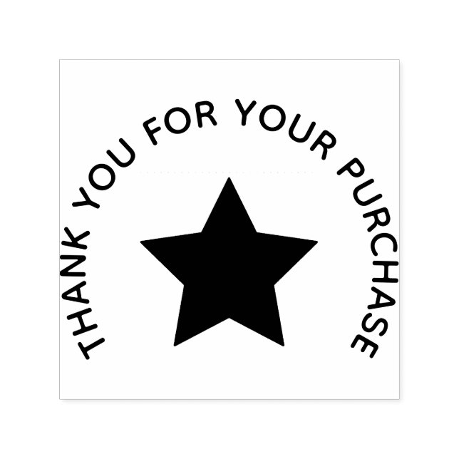 Tampon Auto-encreur “Thank You” Star Accent Rubber Stamp (Design)