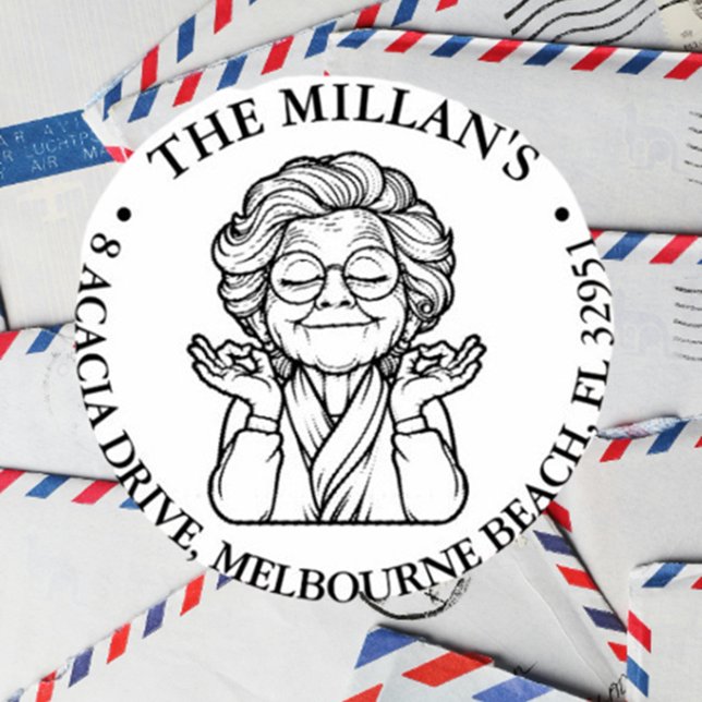 Tampon Auto-encreur thème de grand-mère paisible (I wanted to share something heartfelt with you—a self-inking stamp inspired by the peaceful spirit  )