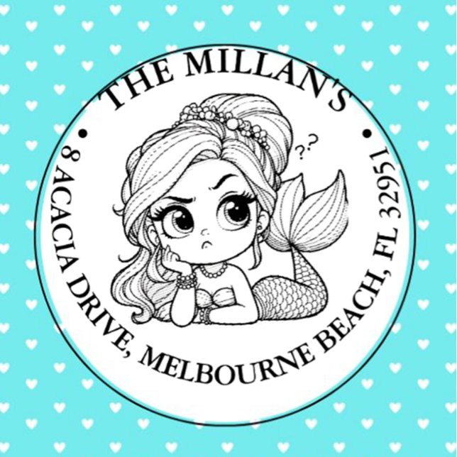 Tampon Auto-encreur Thème de la fête de la piscine de la sirène (Brighten your day with a hilarious mermaid theme self-inking stamp)