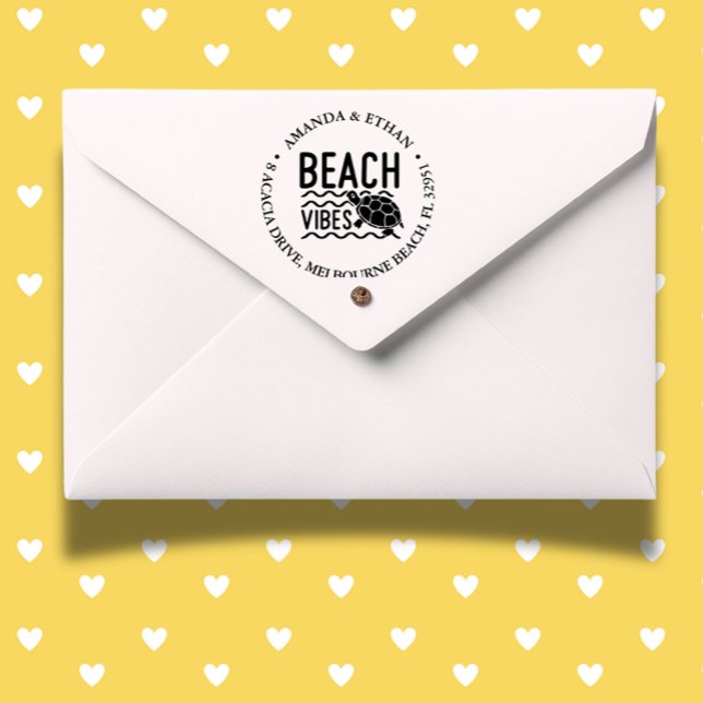 Tampon Auto-encreur Thème de la tortue ( Personalize your notes with the Turtle Beach Vibe theme self-inking stamp.  )