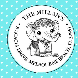 Tampon Auto-encreur Thème Eléphant Bébé mignon