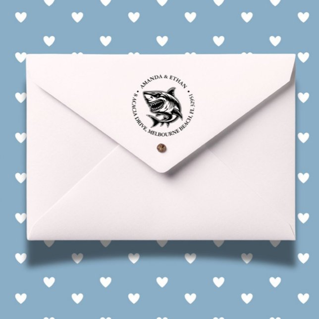 Tampon Auto-encreur Thème Requin blanc en colère (perfect for planners or notes. Add a creative touch with this unique stamp today!)