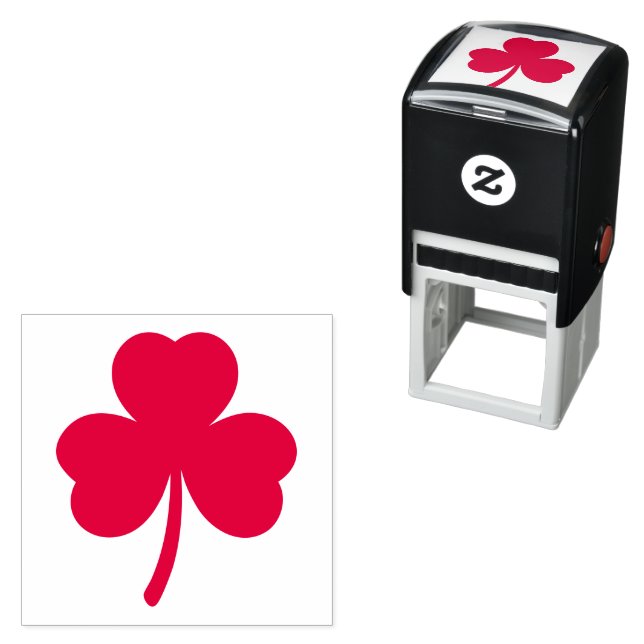 Tampon Auto-encreur Three Leaf Clover Personalized Self Inking Stamp (En situation)