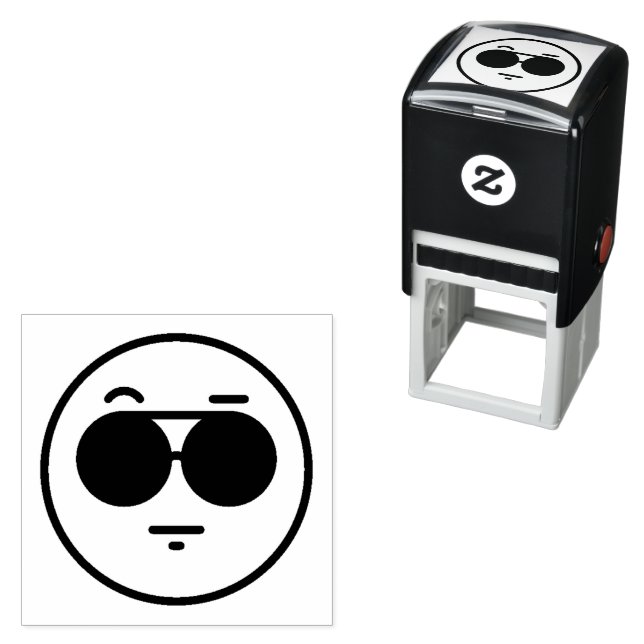Tampon Auto-encreur Timbre auto-encastrable face cool (En situation)