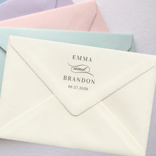 Tampon Auto-encreur Timbre auto-encastrable Mariage de script poétique