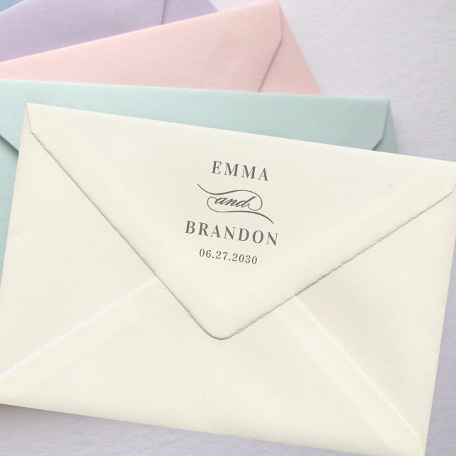 Tampon Auto-encreur Timbre auto-encastrable Mariage de script poétique (Créateur téléchargé)