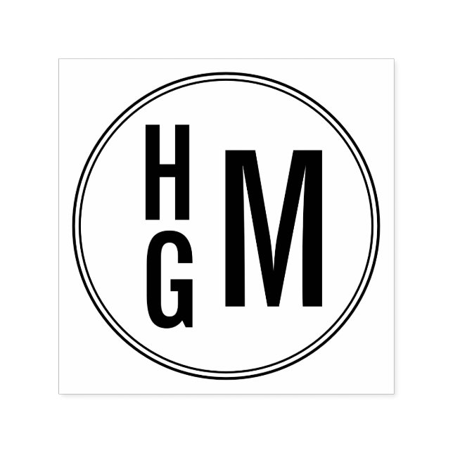 Tampon Auto-encreur Timbre auto-encastrable Monogramme à trois lettres (Design)