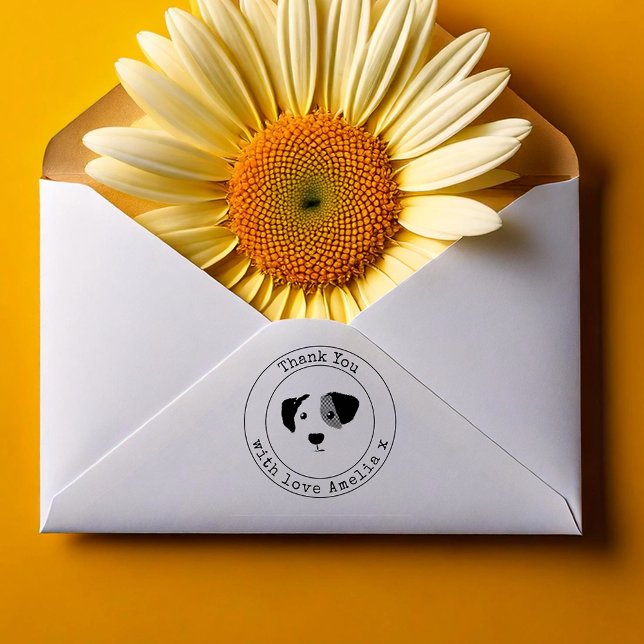 Tampon Auto-encreur Timbre auto-encastré de Merci Monogram Puppy (Créateur téléchargé)