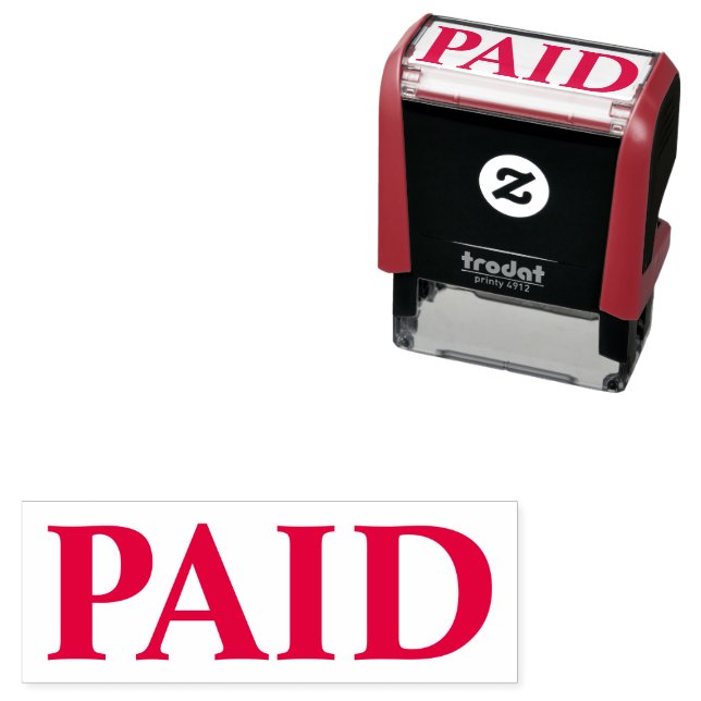 Tampon Auto-encreur Timbre auto-encastré simple encadré Office PAYÉ (En situation)