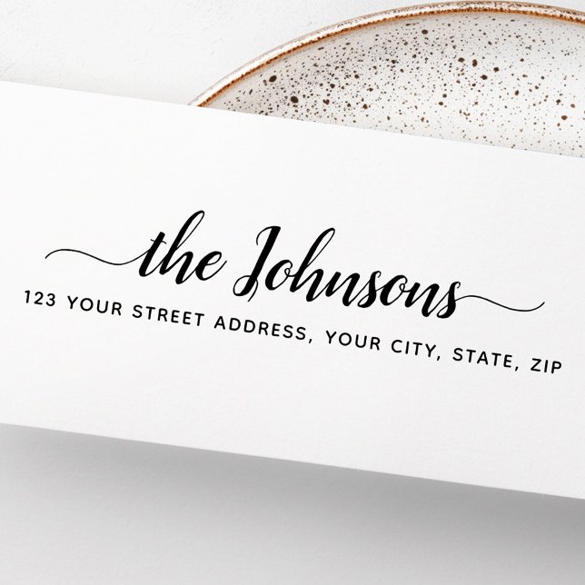 Tampon Auto-encreur Timbre auto-encrage du script de retour de l'adres (Cute script return address self-inking stamp)