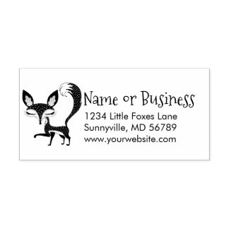 Tampon Auto-encreur Timbre auto-encrage Lil Fox Adresse personnalisée