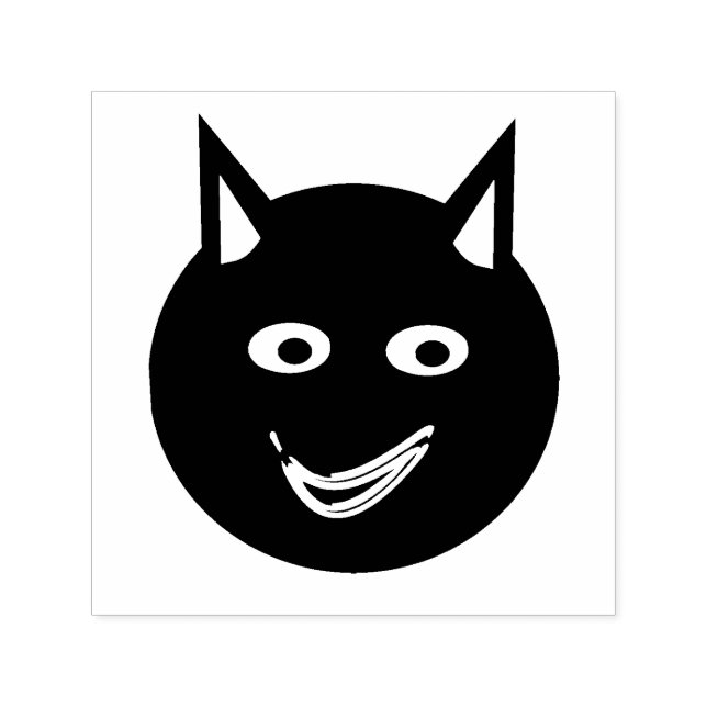 Tampon Auto-encreur Timbre auto-incrusté de chat noir Halloween (Design)
