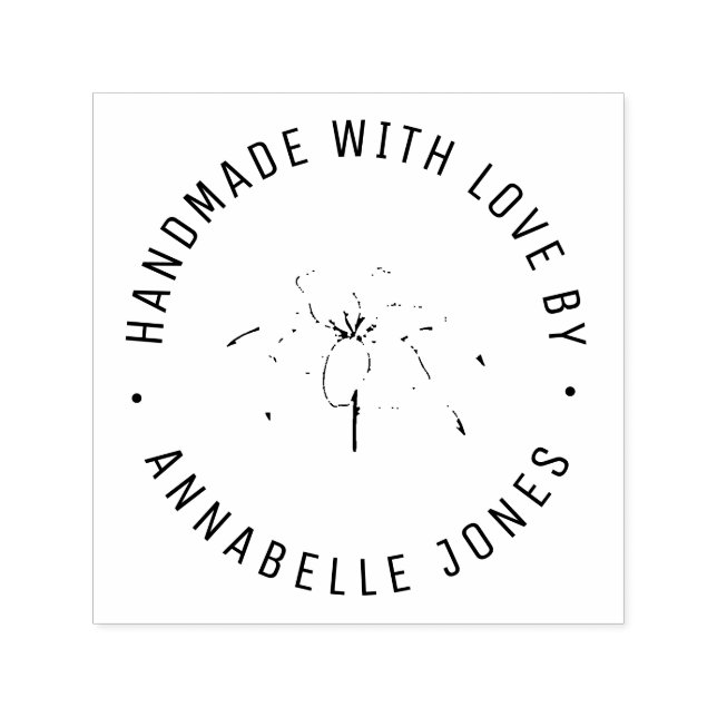 Tampon Auto-encreur Timbre botanique auto-encastré simple fait main (Design)